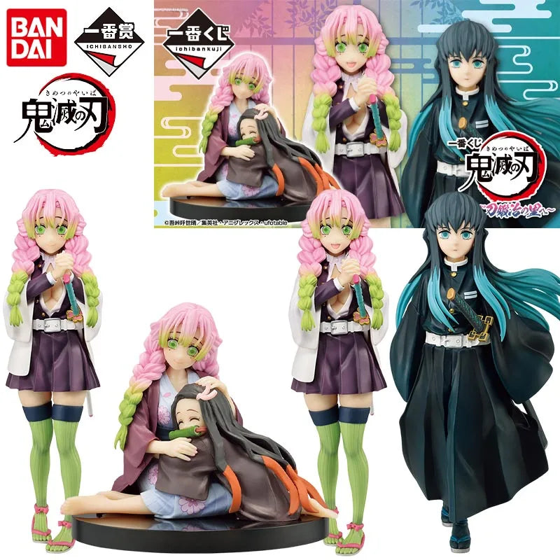 Bandai Echte Ichiban Demon Slayer Anime Figur Kanroji Mitsuri Tokitou Muichirou Kamado Nezuko Action Spielzeug für Kinder Geschenk Modell