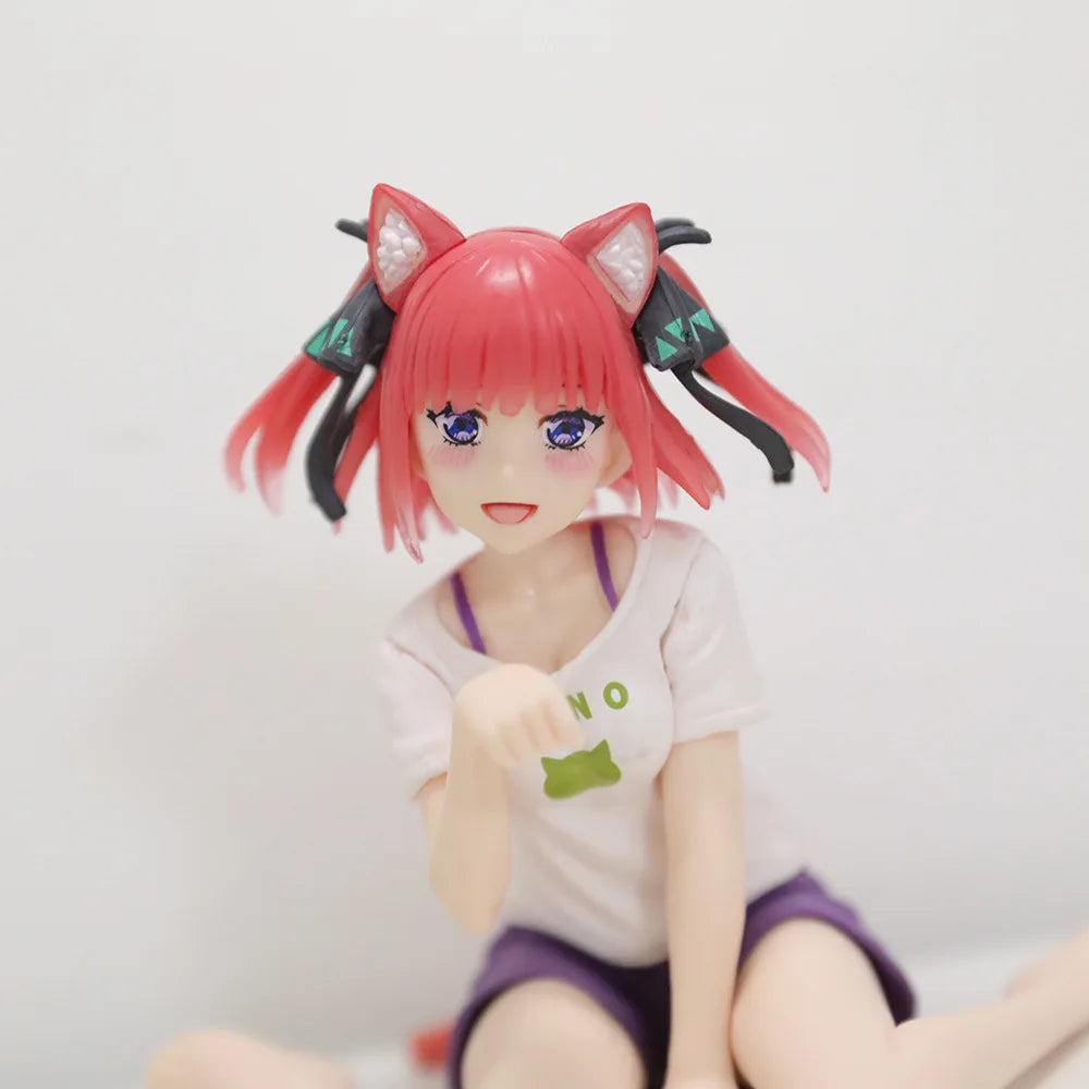 Anime Die Quintessenz Quintuplets Desktop Niedliche Nakano Nino Figuren Cat Room Wear Ver Mädchen Statue Modell Puppen Schreibtisch Dekoration