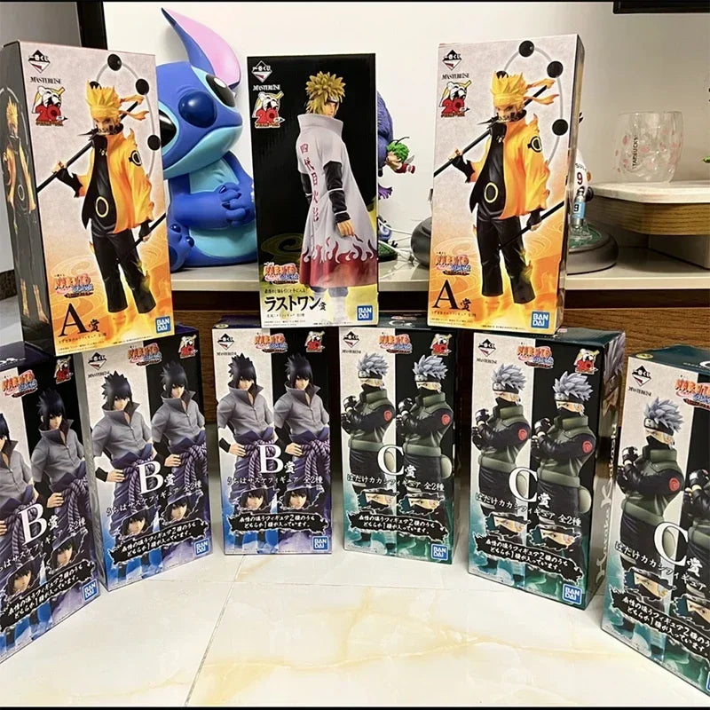 20 см Bandai Naruto аниме фигура Shippuden Uchiha Sasuke Hatake Kakashi Namikaze Minato Колекция фигурки Модели Играчки Подаръци
