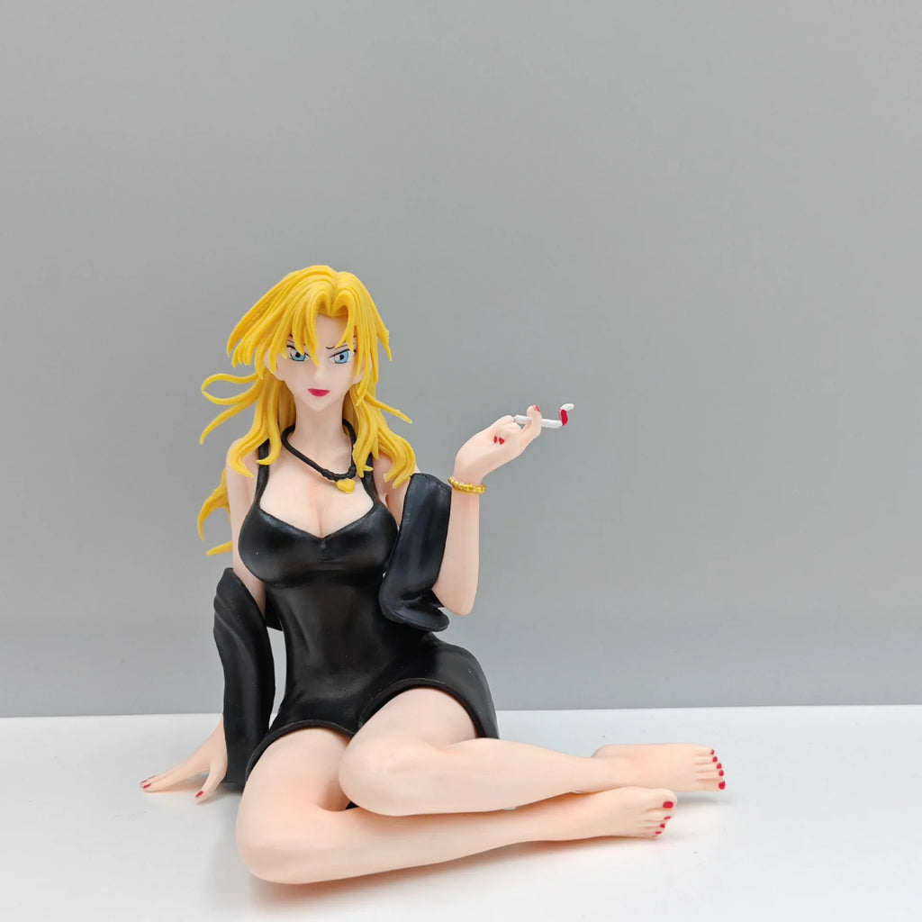 Detektiv Conan Vermouth, seitlich sitzende Pose, 11 cm große Anime-Figur, Statue, Schreibtischdekoration, Geschenk