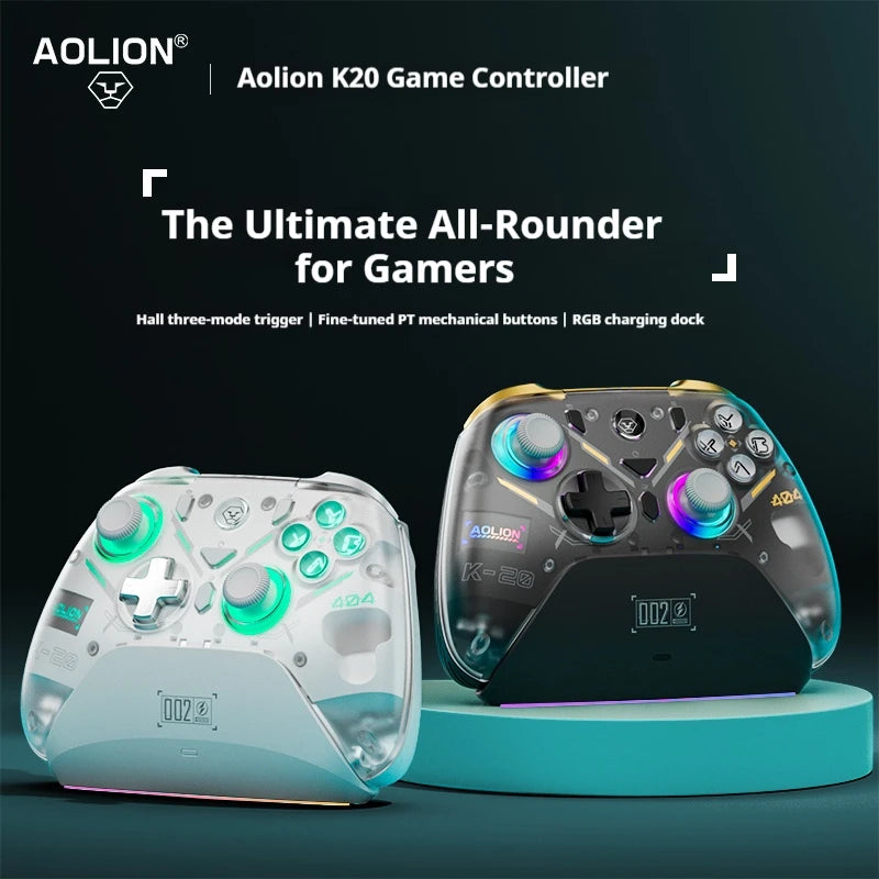 Aolion K20 Wireless Bluetooth Game Controller Gamepad With Hall Rocker Magnetic Replacement Shell For PC/NS/Android/IOS