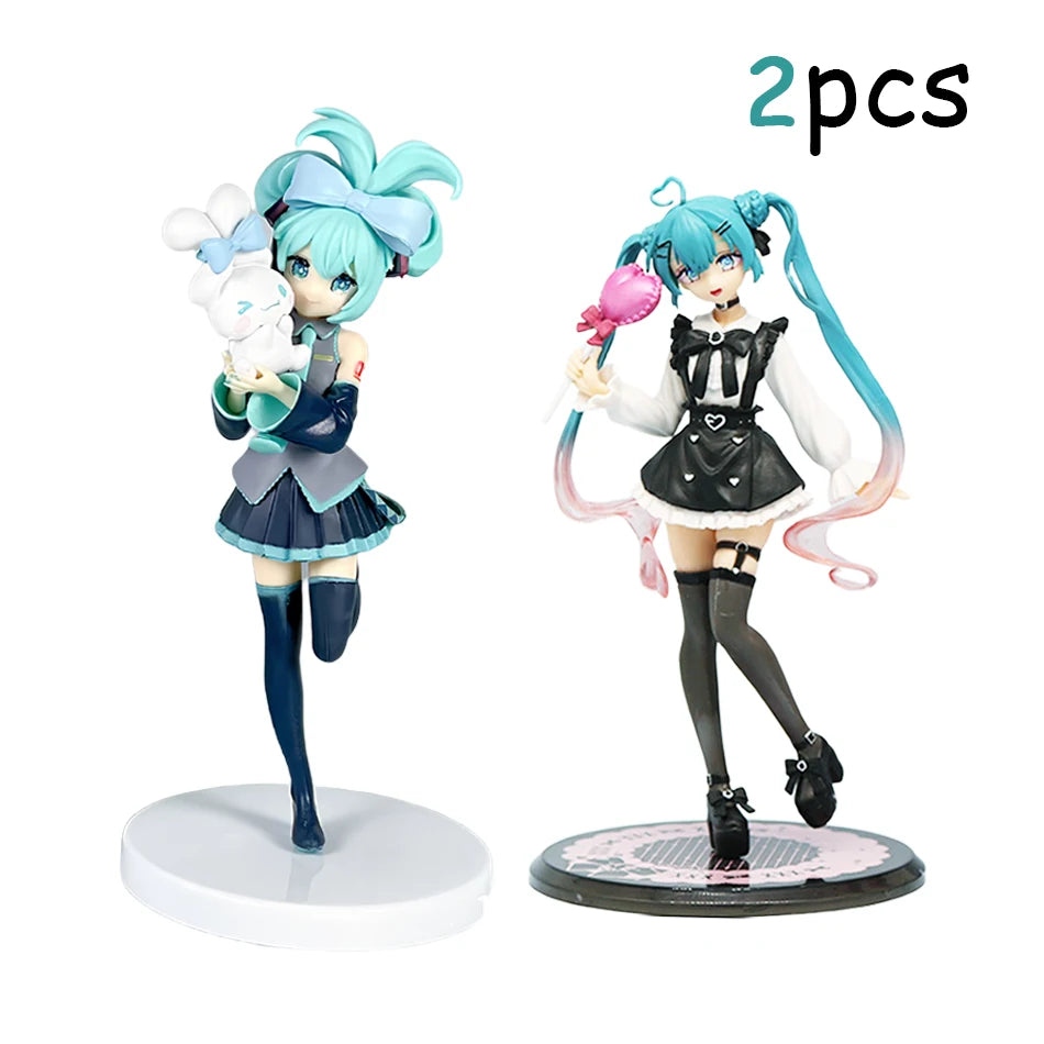 11-20CM Hatsune Miku X Cinnamoroll Figure Anime Collectible Models Decorative Decorations Children Birthday Christmas Kawaii Gif