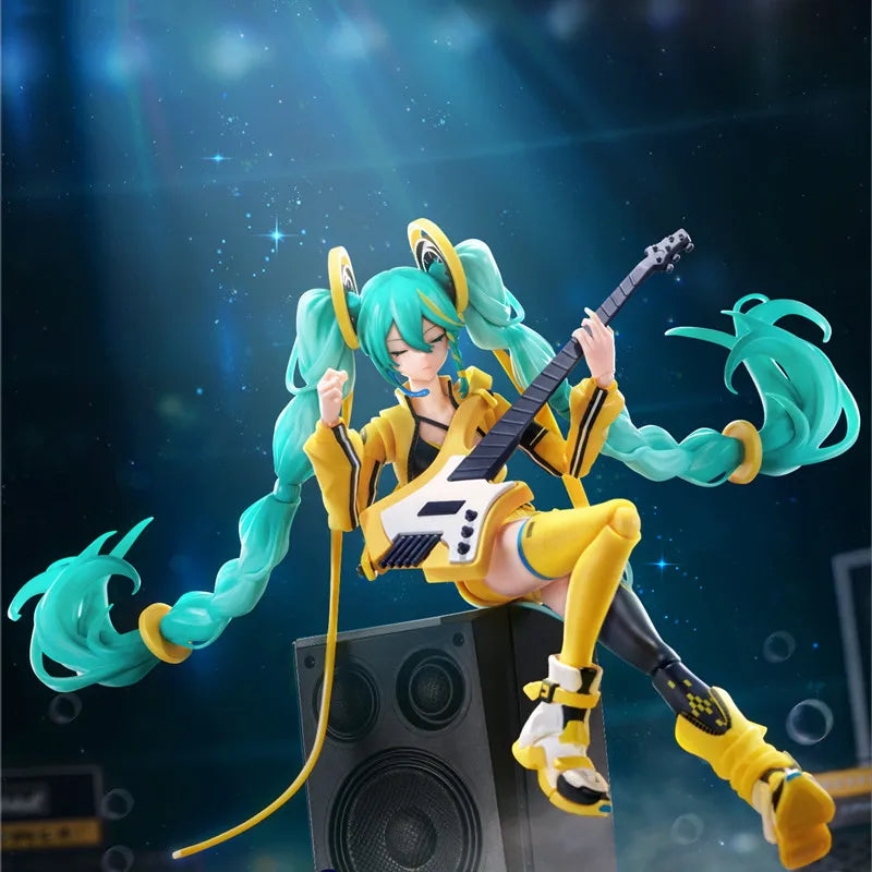 Original Blokees Hatsune Miku Miracle Cherry Blossom Future Lothing Anime Figure Assembled Model Movable Doll Toys Birthday Gift