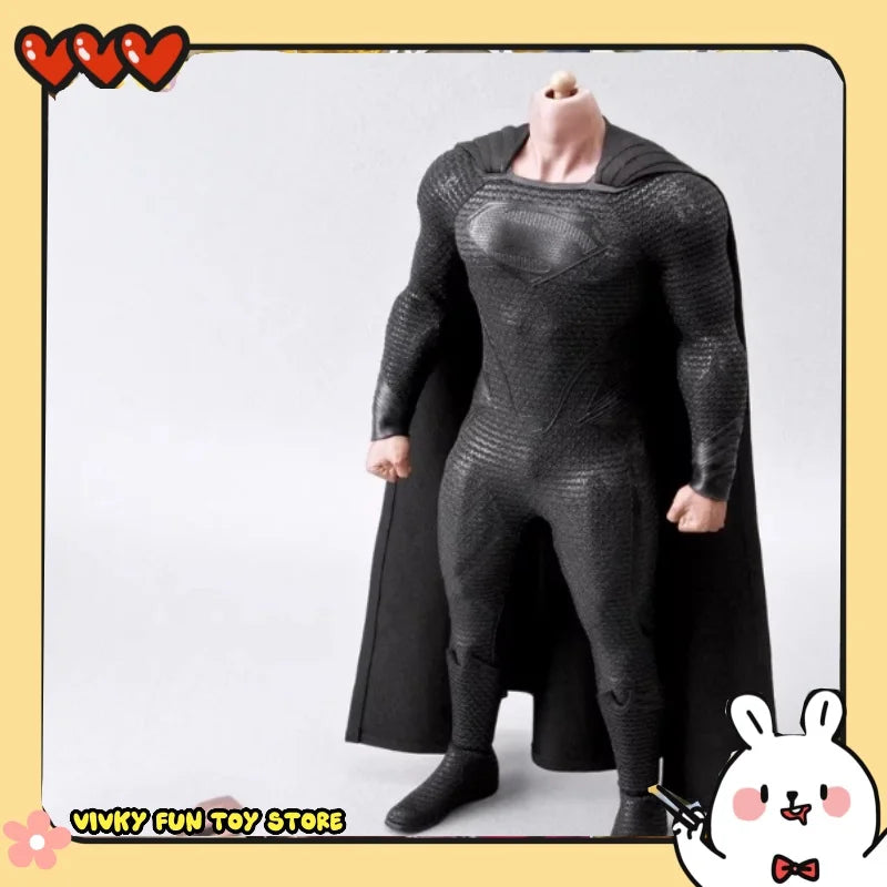 New Combat Suit Sn02 1/6 Scale Soldier Black Battle Suit With Cape Superhero Tight Body Fit Jumpsuit For 12inch