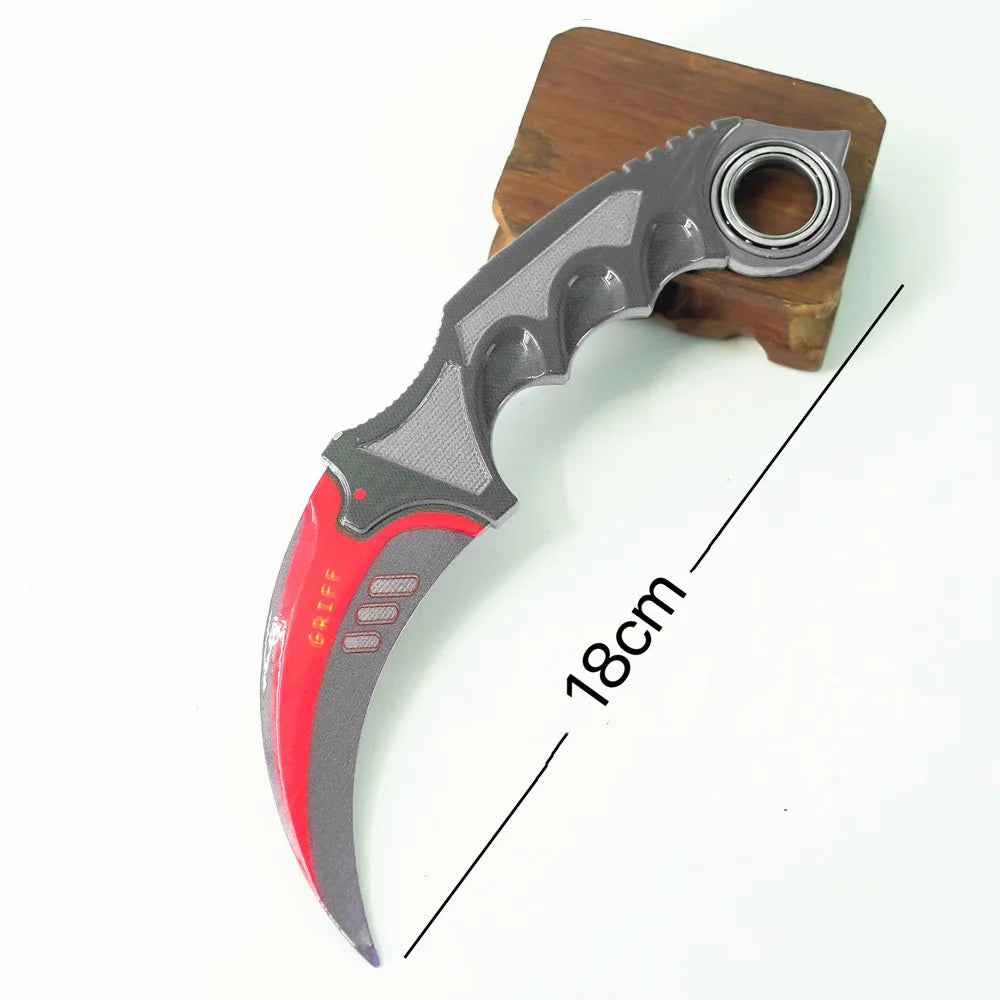 18 см игрален брояч, въртящ се, периферен, метален, модел, пурпурна мрежа/черна ламинирана дъска/градиентен цвят, нож с нокът, безопасен за играчки