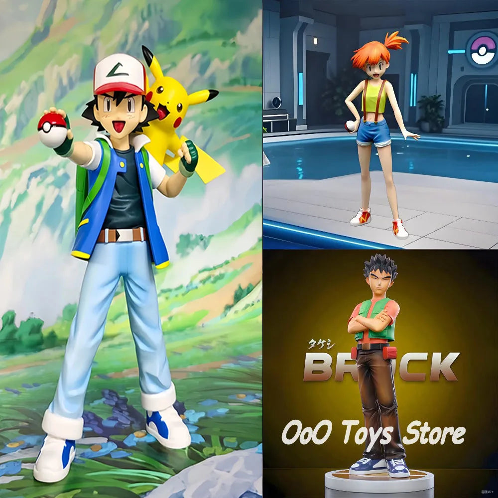 13-15cm Anime Pokemen Figure Brock Ash Ketchum Misty Action Figures Pvc Collection Model Toys for Children Gifts