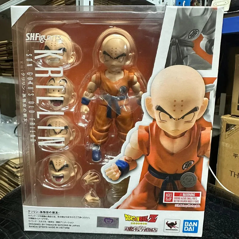 SHF Krillin Goku's Best Friend Movable Action Figure 11cm Dragon Ball Z PVC ABS Collectible Model Bandai Spirits Hot Sale