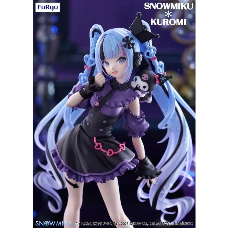 In Stock Original FuRyu Trio-Try-iT Snow Miku X Kuromi Hatsune Miku Anime Figure Model Toy