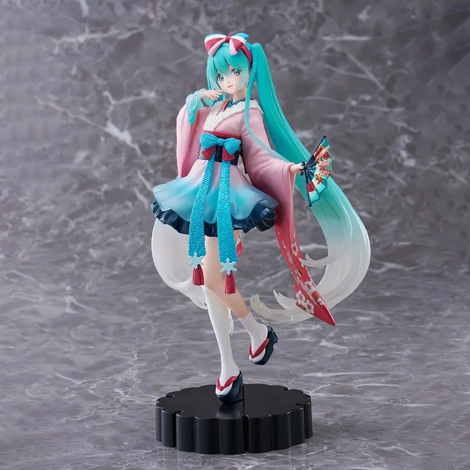 Hatsune Miku Desktop Cute Action Figure 25cm New Tokyo Series Kimono Anime Figurine Kawaii Girl Model Toys Gift