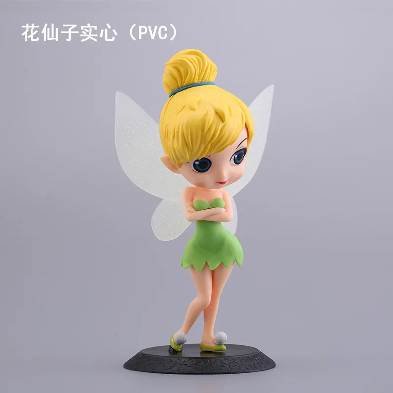 Disney Kawaii Q Posket Princess Tinker Bell Figure GK Model Toys Cake Decor Fashion Doll Gifts Home Ornament Birthday Gift