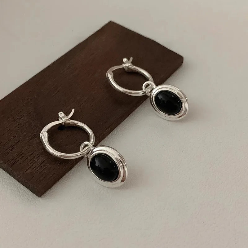 VENTFILLE 925 Sterling Silver Chunky Hoop Earrings for Women Geometric Circle Punk Ear Jewelry Party Gifts 2023 New Dropshipping
