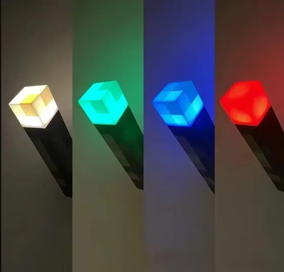 Creative Brownstone Torch LED Night Light USB Rechargeable Game Room Decoration Table Light Festival Gifts for Kids Game Lamps