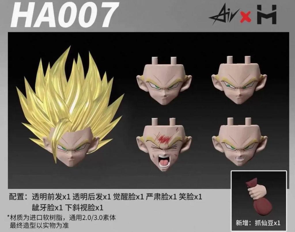 In stock HM&AIR Studio Dragon Ball Super Son Gohan Head Sculpt SSJ2 Action Figure Collectible Anime Figurine Toy Gift