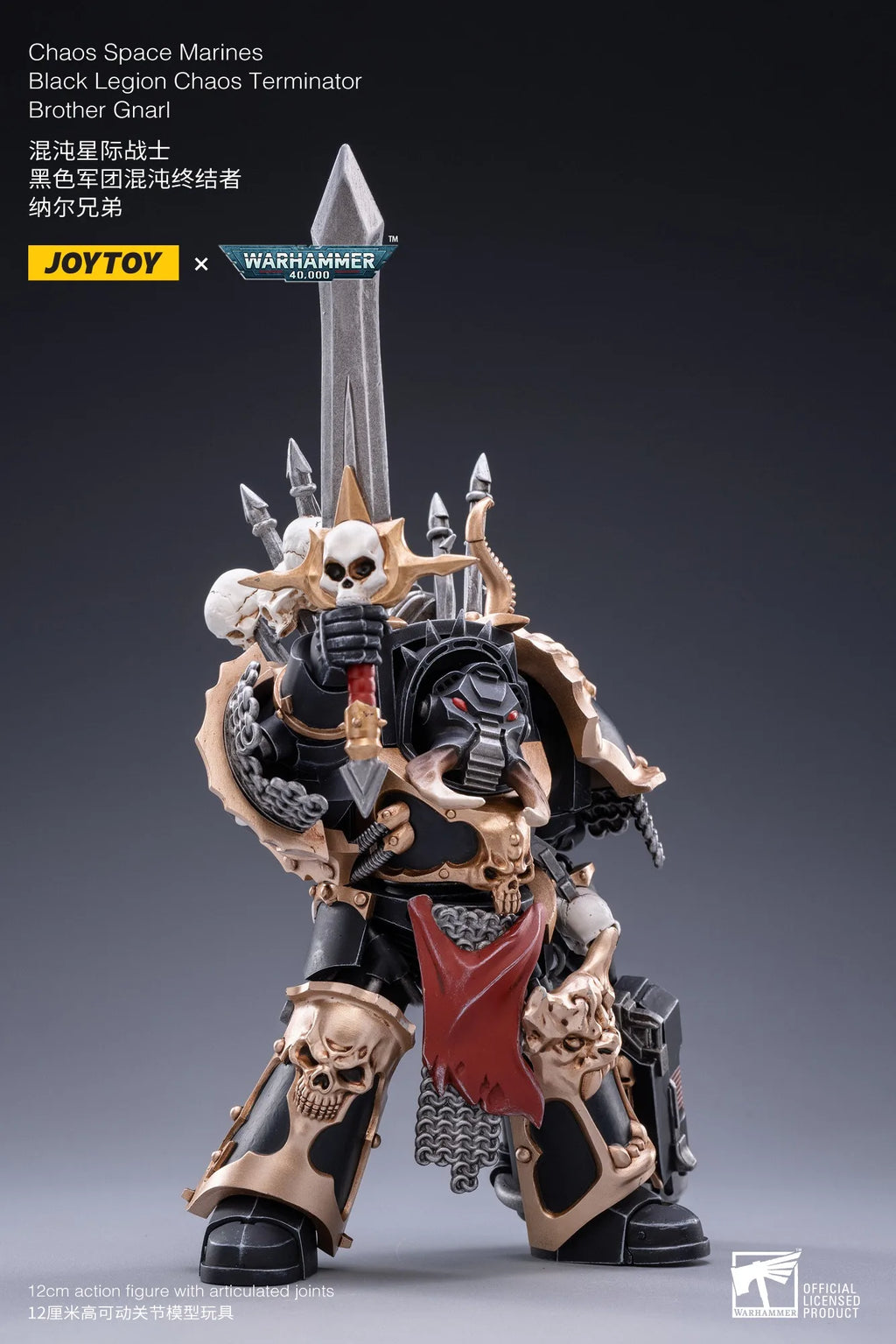 Joytoy Warhammer 1/18 Actionfiguren Black Legion Chaos Terminator Bruder Gnarl Modell Spielzeug Jungen Geschenke 3,75 Zoll