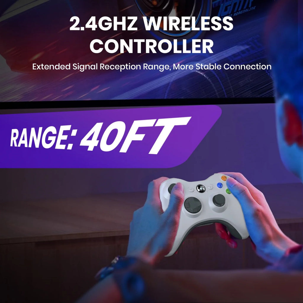 2.4G Wireless Controller for Xbox 360/360 Slim/PC Gamepad Video Game Rocker Dual Vibration Sensing Console Gaming Accessories