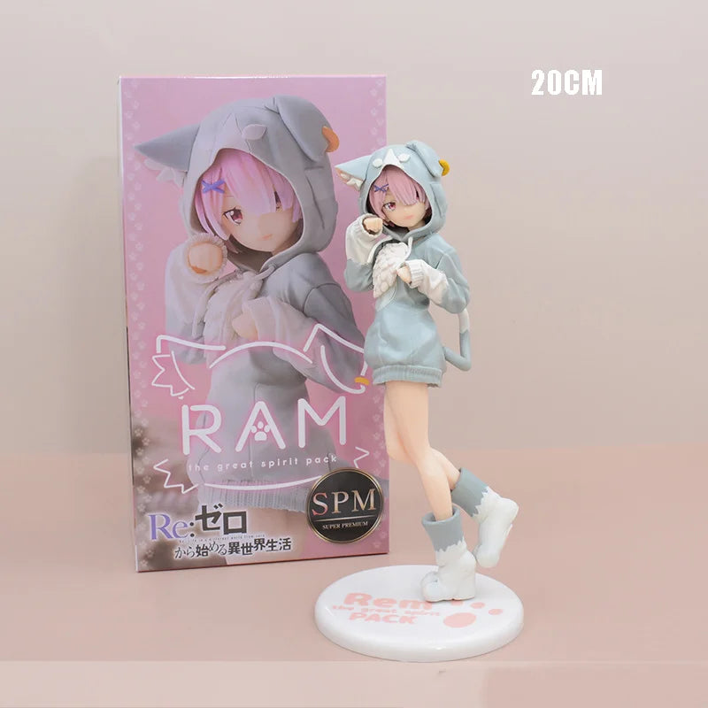 Anime Re:Zero kara Hajimeru Isekai Seikatsu Rem Figur Modell Ram Puck Start Kleider PVC Emilia Sammlung Geschenk Spielzeug