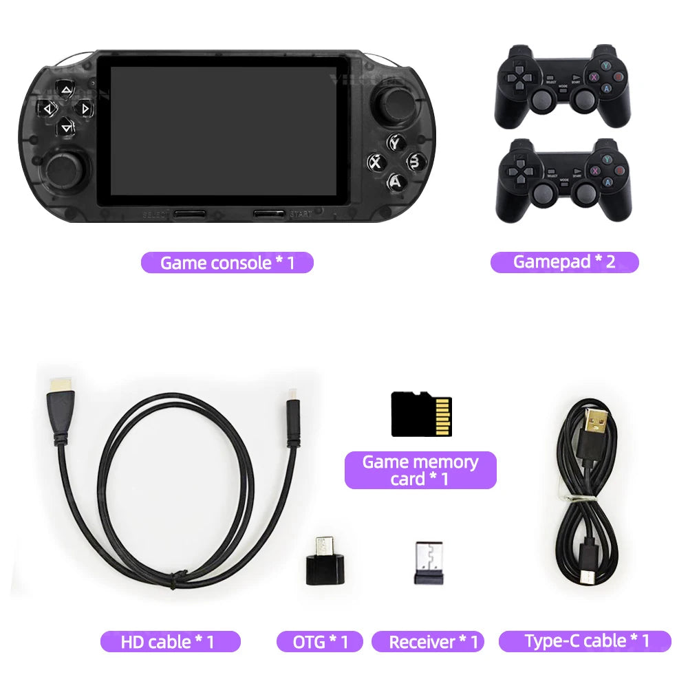 SF3000HD Retro Handheld Game Console 4.5 inch Pocket Video Game Player [with HD Cable] Support TV Output Arcade Game Console