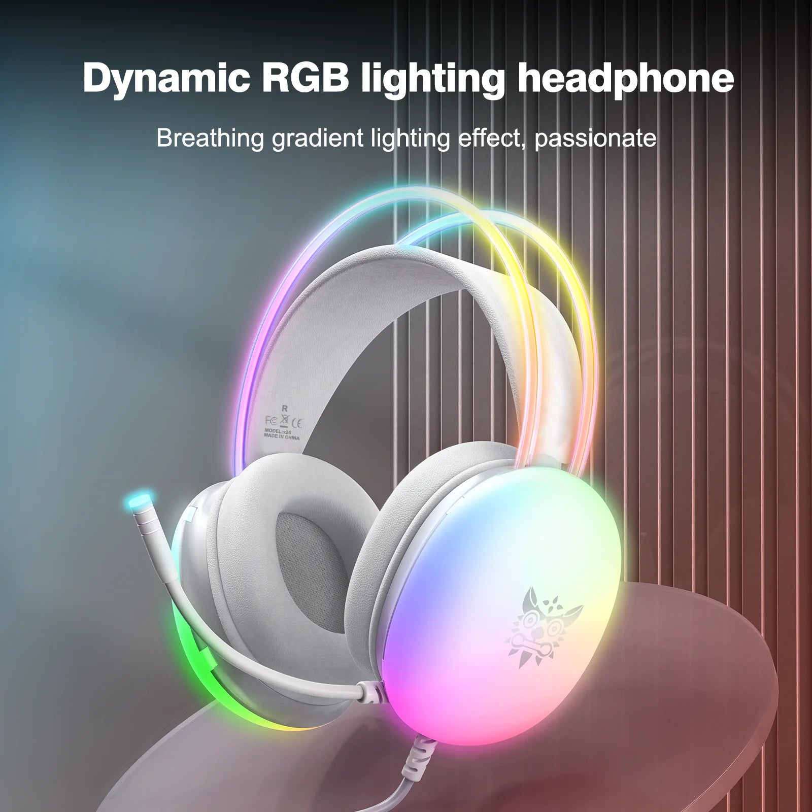ONIKUMA 2024 Нови слушалки с пълно RGB подсветка за компютър и RGB светлини ЗА ГЕЙМЪРИ KOL