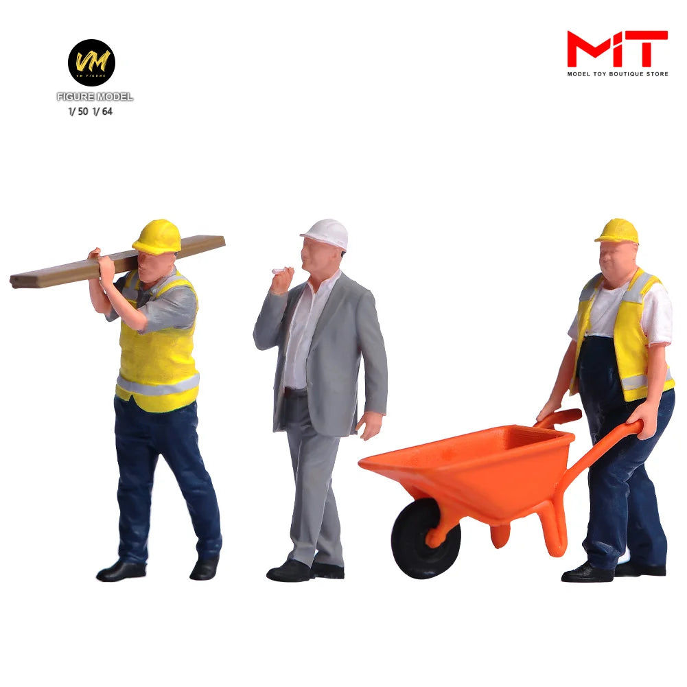 Miniature Figure 1/64 1/50 Site Scene accessories Workers 3D Mini Doll Model Fit Construction Vehicles Toy Decor Display