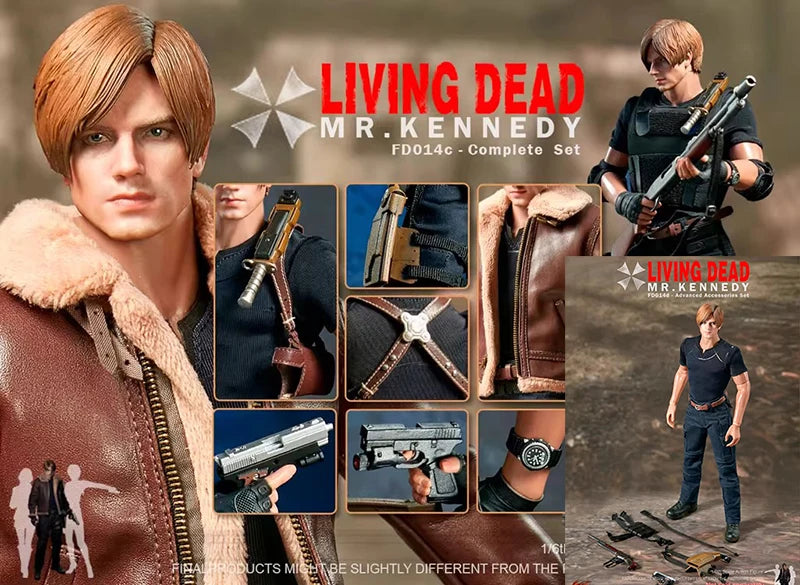 Auf Lager: Hot Heart 1/6 FD014 Mr. Kennedy Actionfigur, mutiger Killer Leon, zarte 30 cm große Figur, komplettes Set, Sammlerstück, Geschenk, Spielzeug