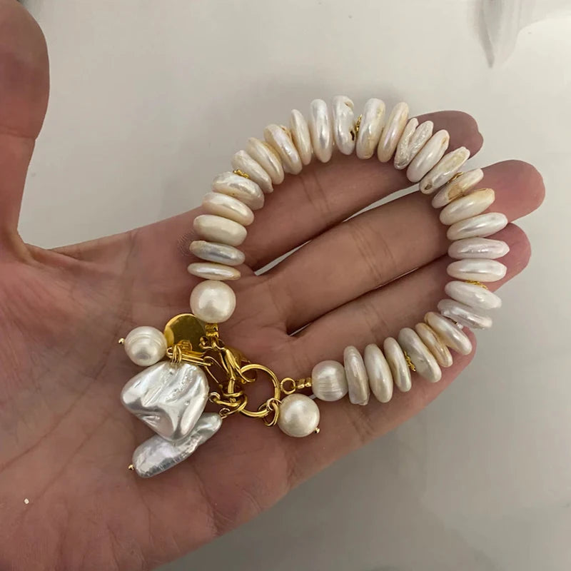 Charming Baroque Pearl Bracelet Bohemian High Quality Natural Pearl Jewelry Gift For Her