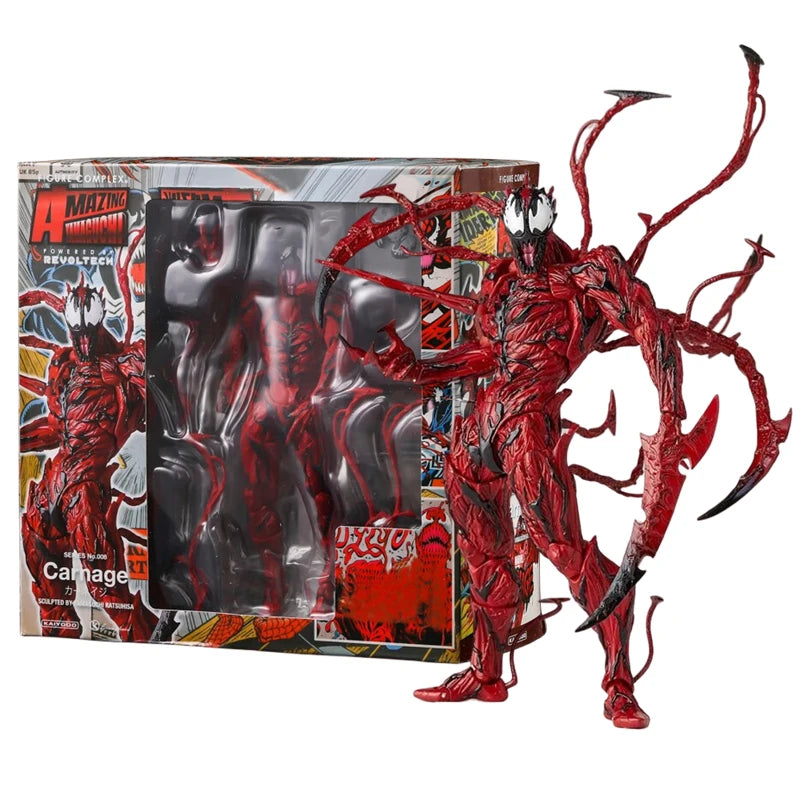 AMAZING YAMAGUCHI Carnage Venom Spider Man Marvel Legends Actionfigur Gelenkbewegliche Gesichtsänderung Statue Modell Kinder Spielzeug Geschenk