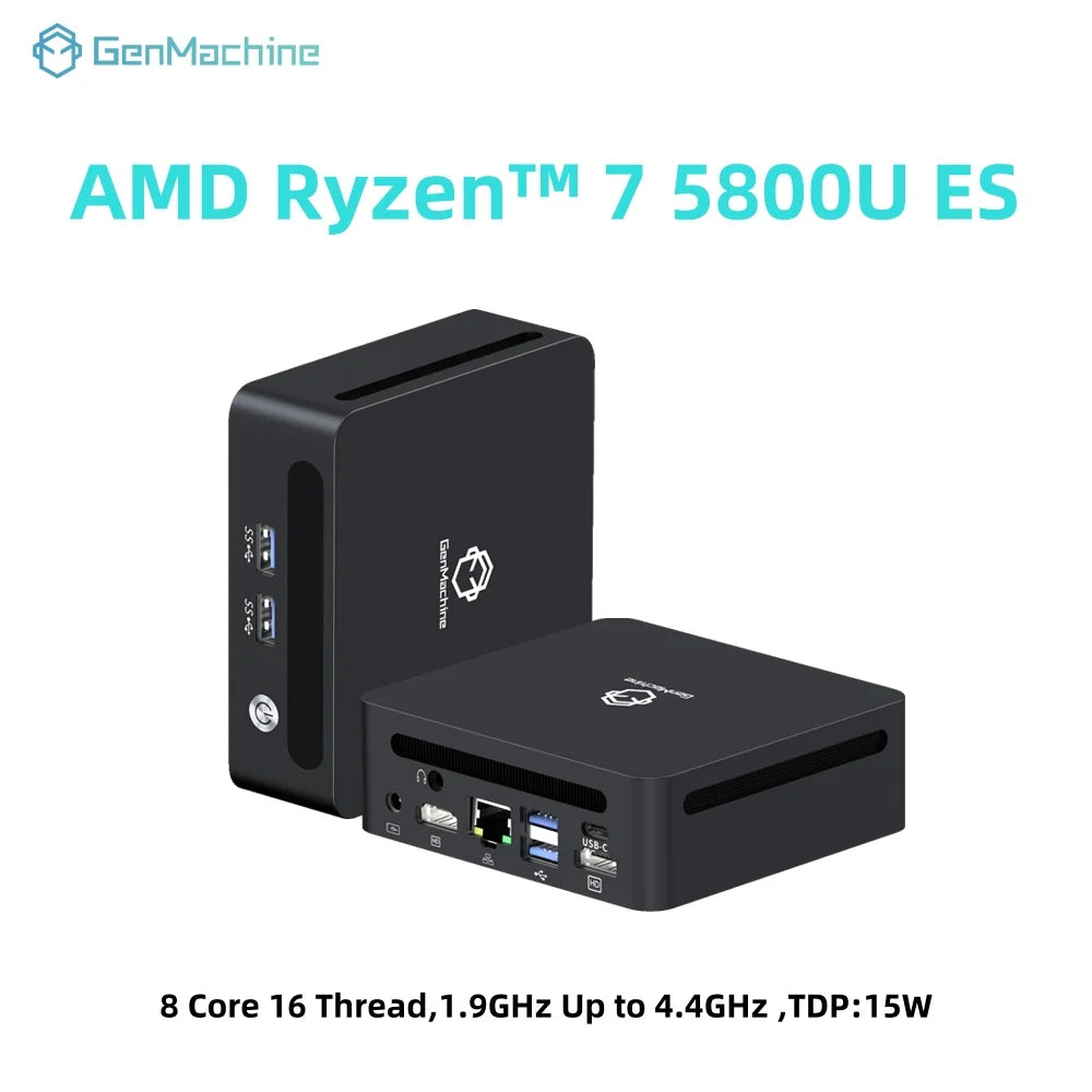 GenMachine AMD Ryzen™ 7 5800U ES Windows 11 8 Core 16 Thread 4.4GHz 15W Ryzen MINI PC DDR4 WIFI6 diy gaming computer