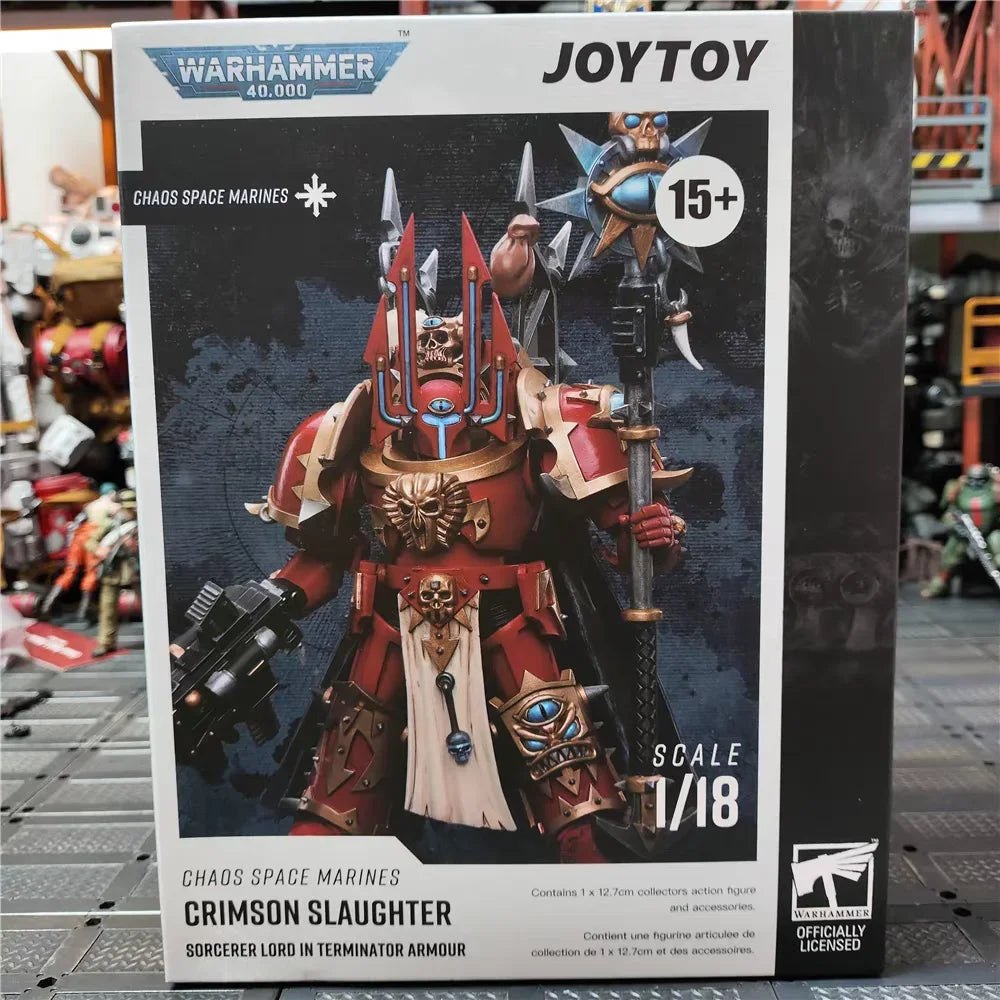 【MT】JOYTOY 1/18 Action Figure Warhammer 40K Chaos Crimson Slaughter Sorcerer Lord in Terminator Armour Anime Game Model