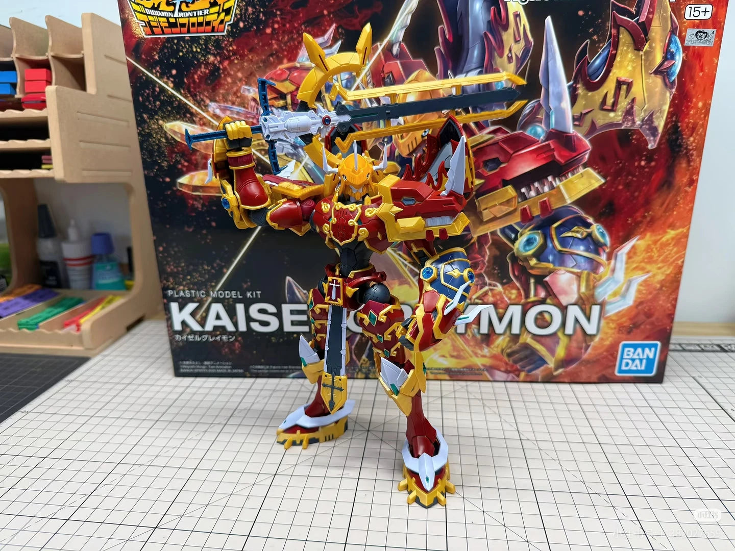 Bandai In Stock Original Figure-Rise Standard Amplified Digimon Frontier Kaiser Greymon Assembly Action Figure Anime Model Toys