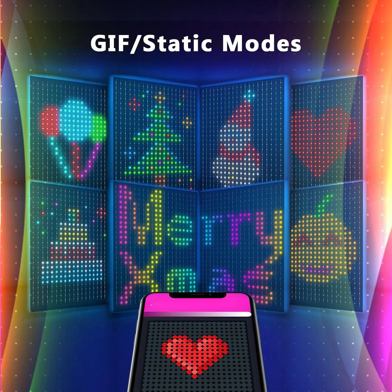 400LEDs Smart Curtain String Light Bluetooth APP Control Christmas Fairy Light DIY Picture Display Garland  Party Wedding Decor