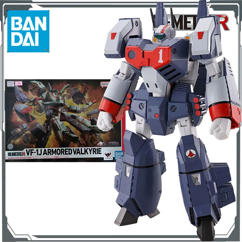 Bandai Original  HI-METAL R VF-1J Armored Valkyrie(Hikaru Ichijyo's Exclusive)Rebirth Version Anime Action Figures Toys for Boys