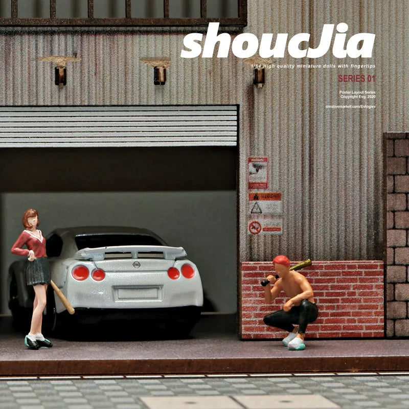 Resin Diorama 1:64 Scale Mini Figures Miniatura  Garage Scenes Minifigures Model Kit DIY Craft Toys Anime Figure Collectible