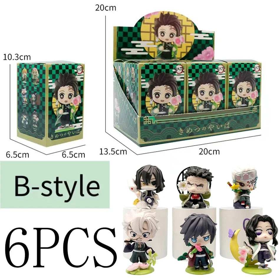 12 Styles Demon Slayer Anime Figure Set Q Version PVC Collectible Model Toy for Kids Adults Anime Fans Gift