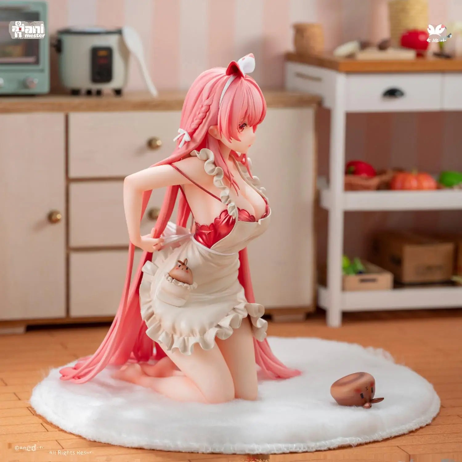 In Stock AniMester White Rabbit Rosu -Apron Ver. 1/7 Desktop Cute Doll Anime Action Figure Toy Gift Model Collection