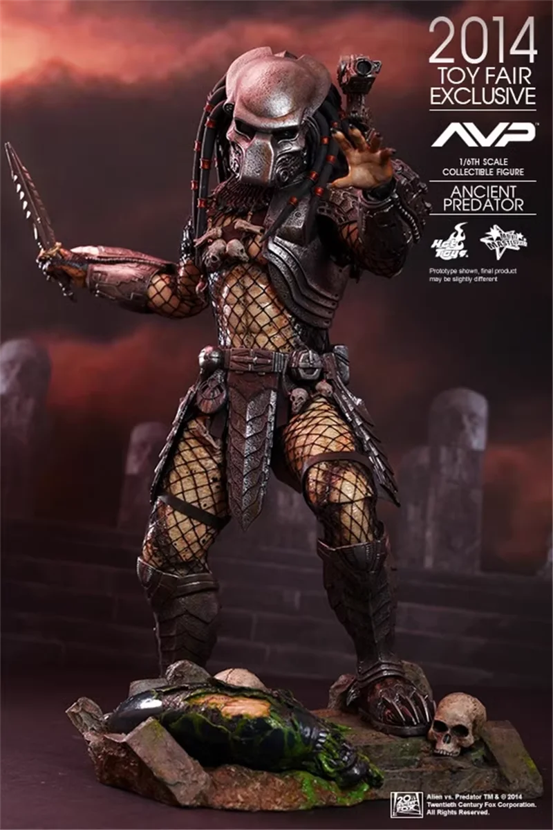 Original Hot Toys MMS250 Alien vs. Predator 1/6 Scale Ancient Predator Collection Action Figure Model Toys35CM