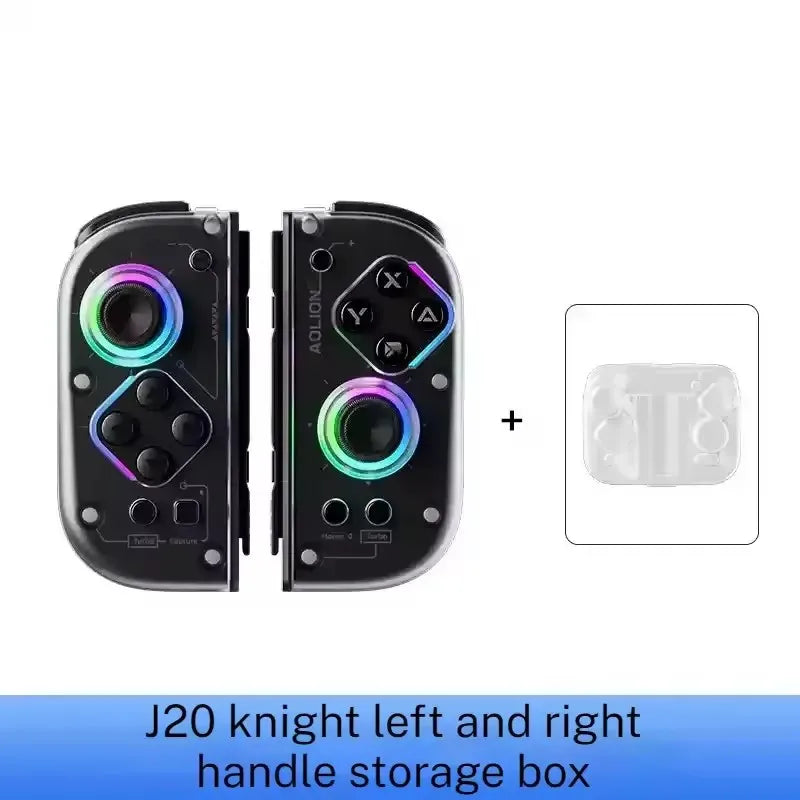 Aolion J20 Wireless Knight Gamepad für links und rechts, RGB-Bewegungssensor, Hall-Joystick für Nintendo Switch 1/2, Controller-Zubehör 