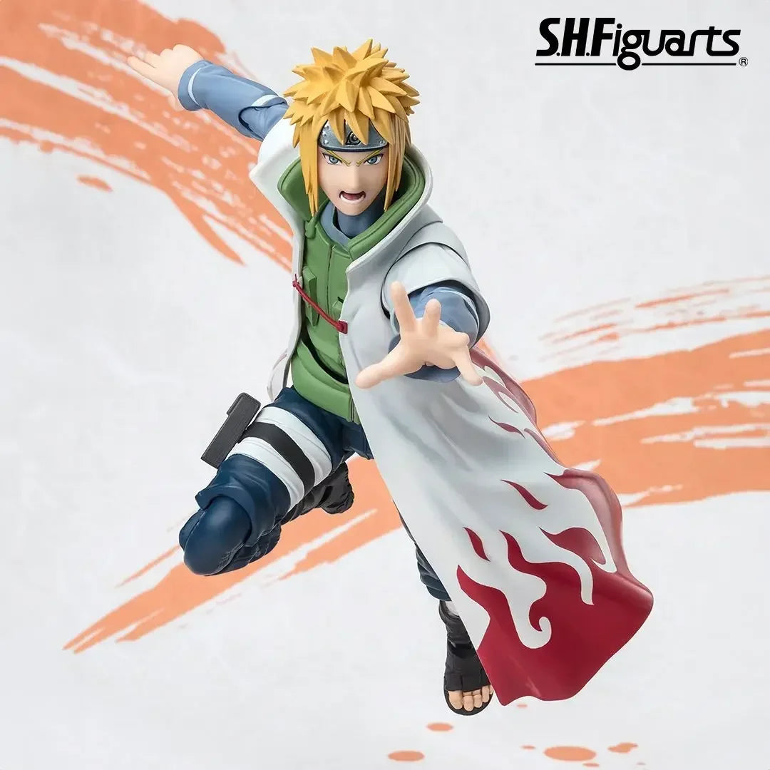 100% Bandai SH Figuarts Shf Naruto Shippuden Minato Namikaze Narutop99 Edition Anime Action Figures Toys Models Figura Collector
