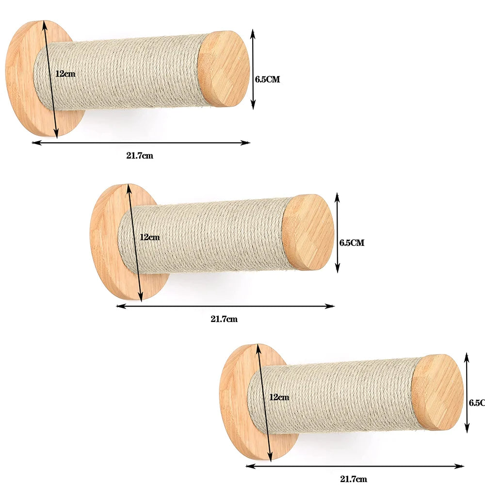 Cat Climbing Shelves Wall Mounted Kitty Nest & Perch Scratching Rope For Cat Grindjing Claws Cat Scraper Furniture Cat Tree