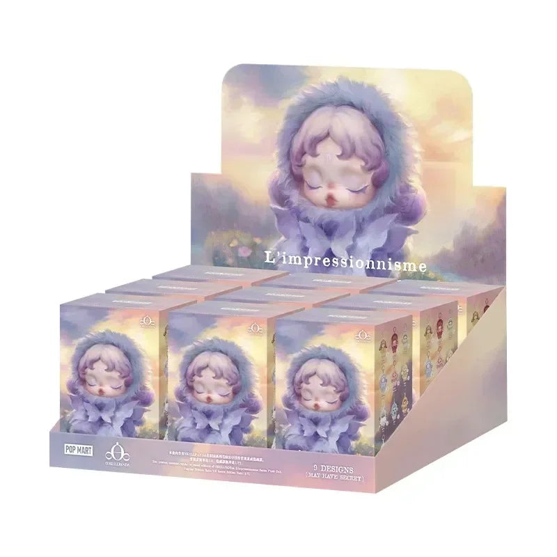 POP MART SKULLPANDA L Impressionnisme Serie Plüschpuppe Überraschungs-Mystery-Box Kawaii Anime Actionfigur Blindbox Spielzeug Mädchen Geschenk