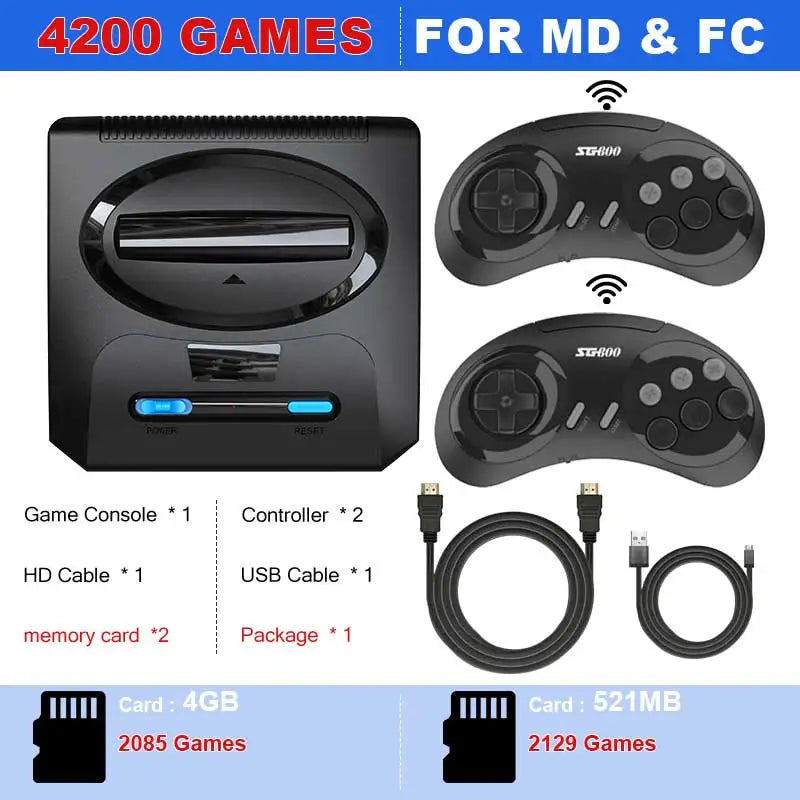 VILCORN Video Game Console For Sega Mega Drive Genesis FC Dendy 16BIT Segas-MD Console Support HDMI Output 4k Retro Game Machine
