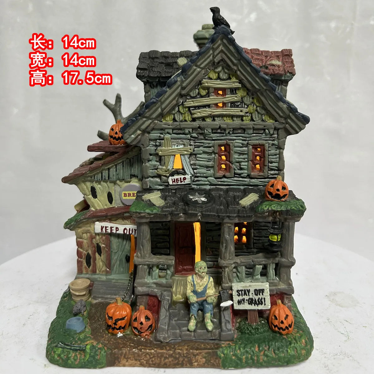 Halloween decoration Lemax Ceramic Night Lamp House The killer's house figurine Architecture Scene Ornament Home Decoration Gift