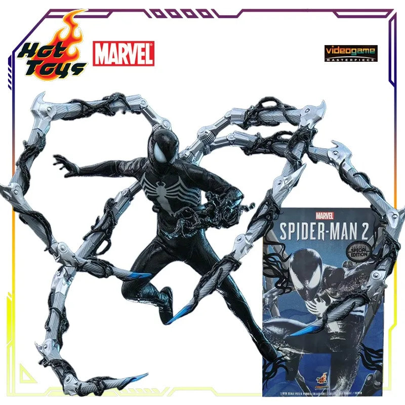 HOT TOYS Original HT 1/6 Scale VGM056 Marvel's Spider-Man 2 Peter Parker (Black Suit) Action Figure Collectible Model Toys