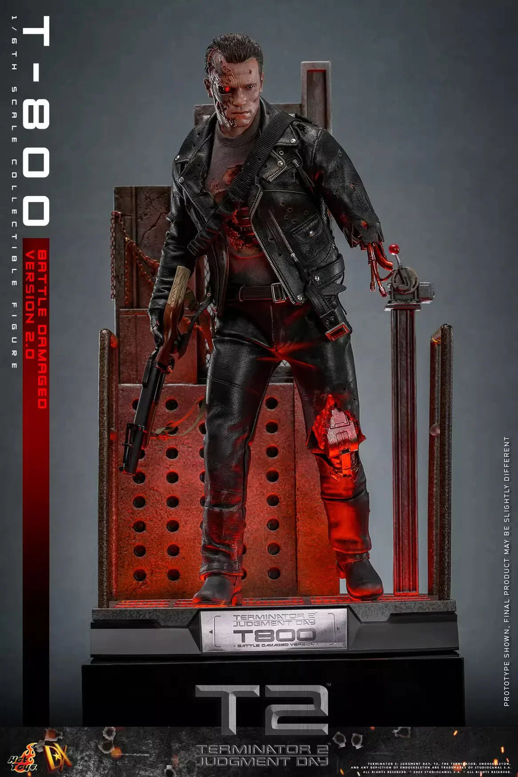 High Quality Hottoys 1/6 Dx46 T-800 Battle Damaged Version 2.0 Action Figure Terminator 2 Judgment Day Collectible Toy In Stock