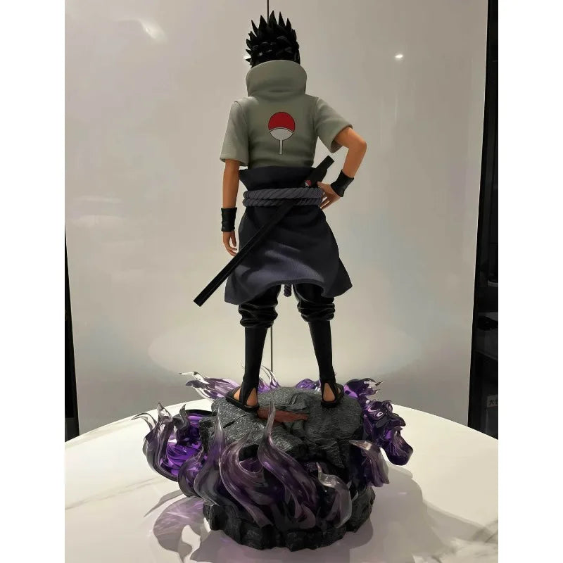 33cm Cartoon Figure Uchiha Sasuke Can Glow Two-headed Statue GK Anime Collection Model Pvc Desktop Ornaments Holiday Gifts Toy