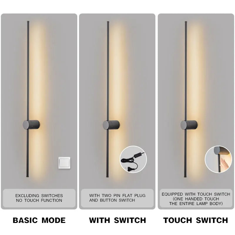 Touch Switch Dimmable LED Wall Lamps Decor for Corridor Bedroom 360° Rotation LED Wall Lights Interior Wall Sconce Lighting Home