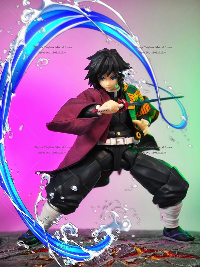 1/12 SHF Anime Tomioka Giyuu Mini Splicing Windbreaker Coat Clothes Accessory For 6" Demon Slayer Action Figure DIY Decoration