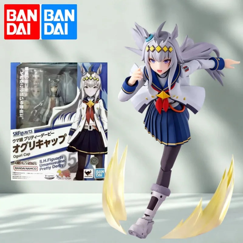 Bandai Original SHF Pretty Derby Oguri Cap Tamamo Cross Umamusume Action Figure Toys for Boys Girls Kids Gift Collectible