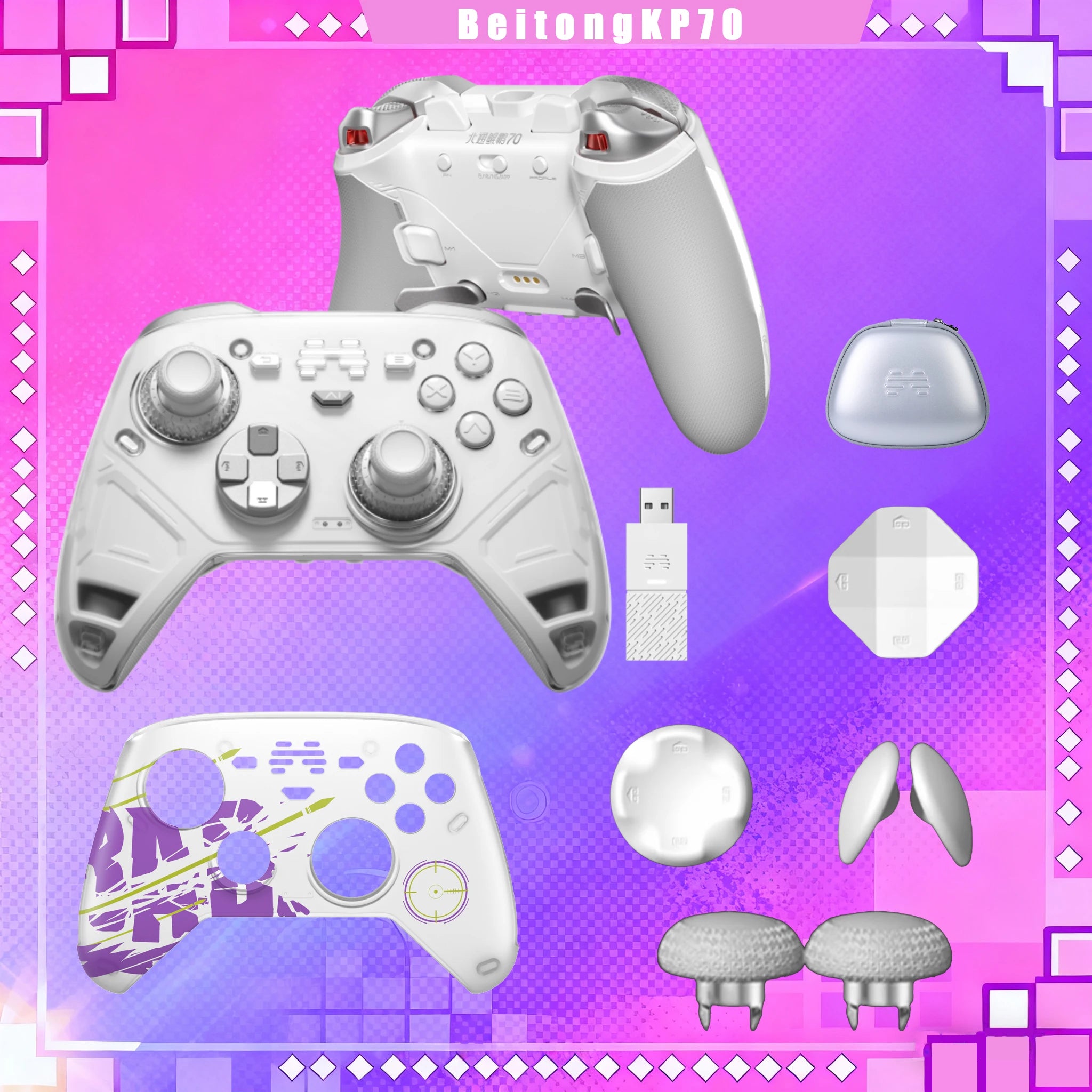 Beitong KP70 Elite Wireless Controller Combo with AI Control & Adaptive Triggers,for Switch/Switch 2/PC/iOS/Android Mobile Phone