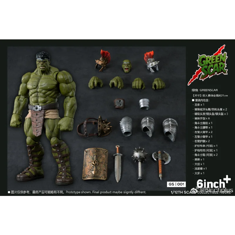 In Stock Original 6inchplus GREENSCAR GS001 Hulk Action Figure Toys and Gift Collection Fans’ Hobbies