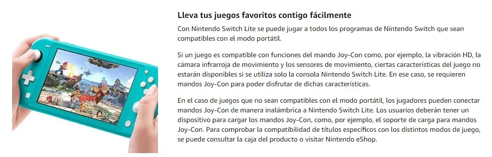 Игрална конзола Nintendo Switch Lite, 5.5-инчов LCD сензорен екран, 32GB вътрешна памет, Bluetooth 4.1, вграден контролер